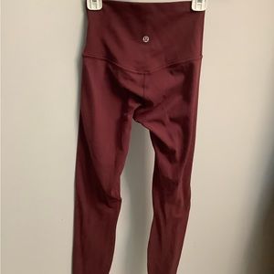 Lululemon size 2 align leggings 25’ maroon